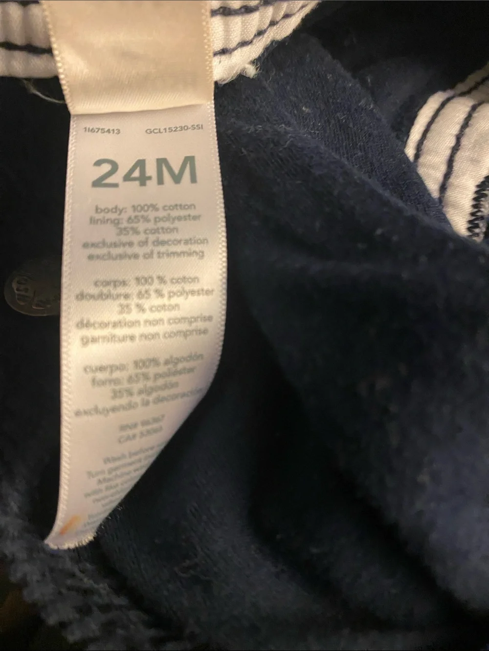 OshKosh B'gosh Navy Blue Iconic Cotton Corduroy Kids 24mo Cottagecore Overalls